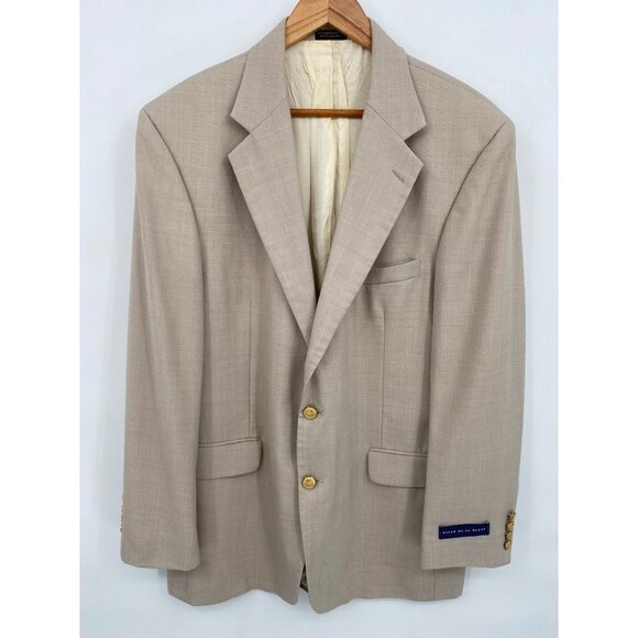 Oscar De La Renta Mens Wool Blend Blazer Tan Size 43L NWT Event Dressy Casual